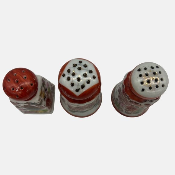 Vintage Japanese Porcelain Salt & Pepper Shakers Geisha Ware CD Kenny Tea Coffee - Picture 3 of 8